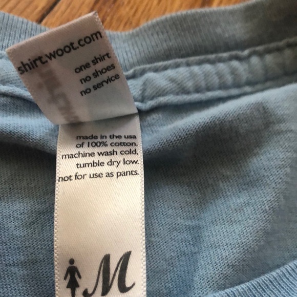 Woot.com blue t-shirt with penguins and whale - Picture 3 of 6